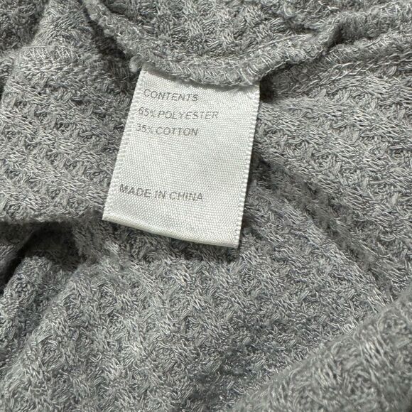 Promesa Grey Waffle Knit Oversized Tunic Henley Top Women’s Small - Picture 3 of 3